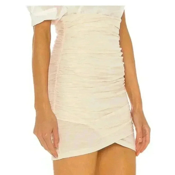 NWT Sabina Musayev Whistle Mini Skirt in Ivory Cream Nude High Waisted in XSMALL - Picture 2 of 7